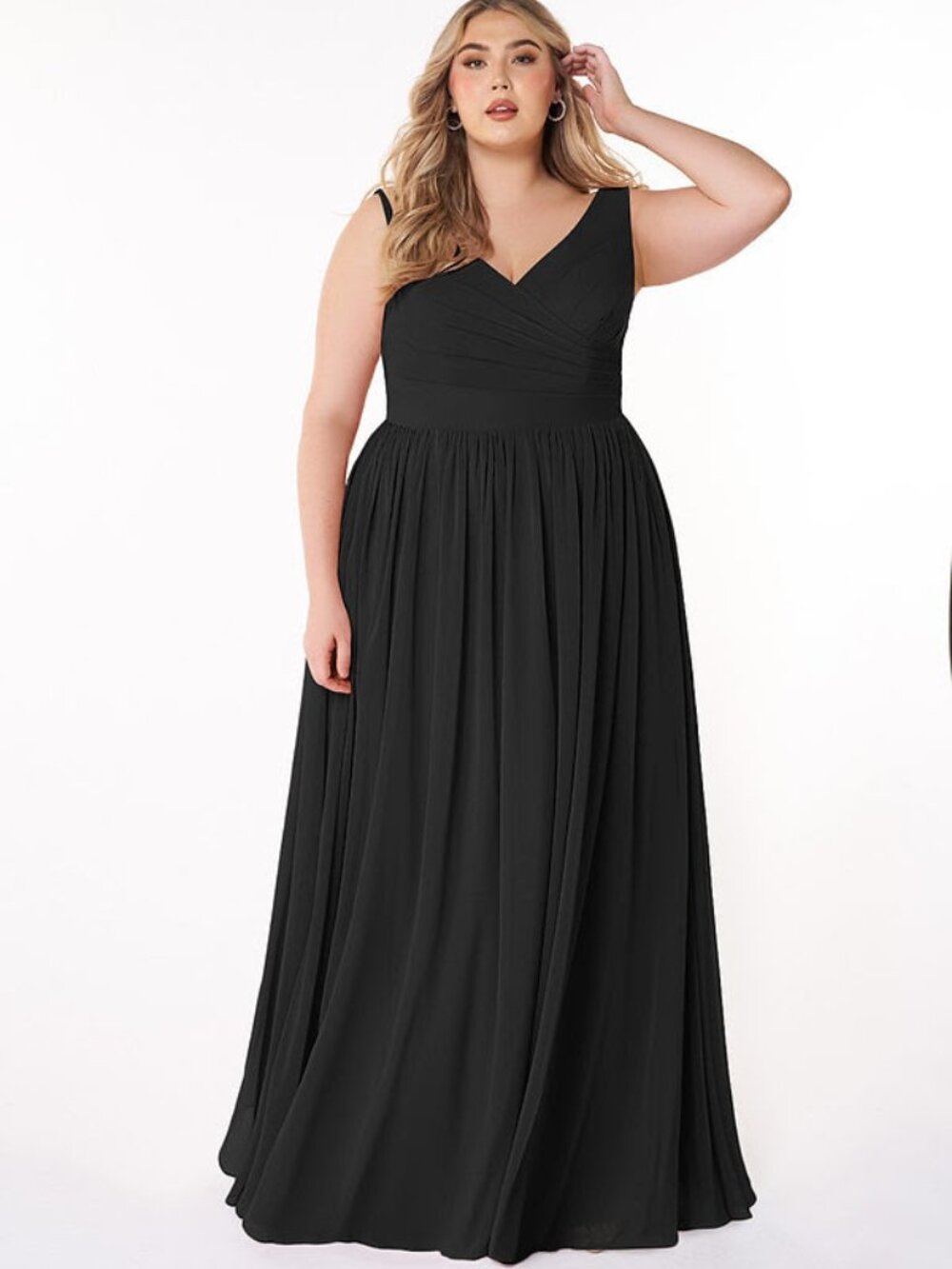 Azazie Black Keyla Bridesmaid Dress Size 16